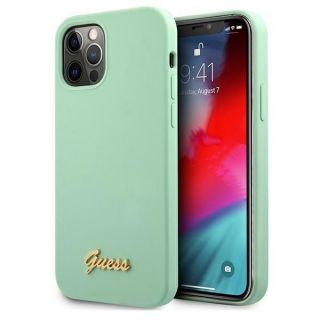 GUESS&nbsp;GUHCP12MLSLMGGN iPhone 12 / 12 Pro 6.1" green / green hardcase Metal Logo Script