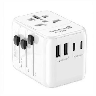 Evelatus&nbsp;35W World Travel Adapter 1PD & 2 Type-C & 2 USB Charger 09051 White