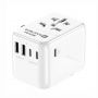 35W World Travel Adapter 1PD & 2 Type-C & 2 USB Charger 09051 White