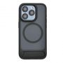 Evelatus Apple iPhone 16 Pro Rubber Coated MagSafe With Stand Case Black