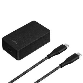 -&nbsp;UNIQ Uniq Versa Slim LITHOS Collective USB-C PD 18W wall charger + USB-C  /  USB-C cable black