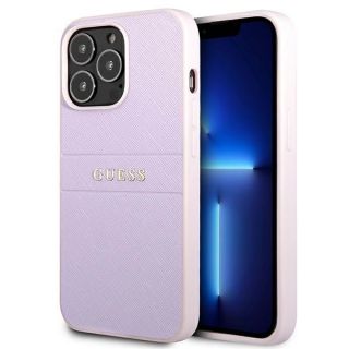 GUESS&nbsp;GUHCP13LPSASBPU iPhone 13 Pro  /  13 6.1" purple / purple Saffiano Hot Stamp & Metal Logo