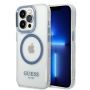 GUESS Guess Guess Metal Outline MagSafe case for iPhone 14 Pro - blue