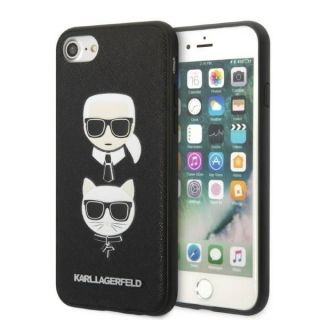-&nbsp;Karl Lagerfeld Karl Lagerfeld KLHCI8SAKICKCBK iPhone 7 / 8  /  SE 2020  /  SE 2022 black / black hardcase Saffiano Karl&Choupette Head