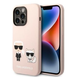 -&nbsp;Karl Lagerfeld Karl Lagerfeld KLHMP14XSSKCI iPhone 14 Pro Max 6.7" hardcase light pink / light pink Silicone Karl & Choupette Magsafe