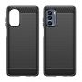 - Hurtel - Carbon Case for Motorola Moto G62 5G flexible silicone carbon cover black