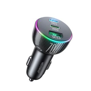 -&nbsp;Joyroom Joyroom car charger 70W with 3 ports: USB, 2 x USB C black  JR-CL26