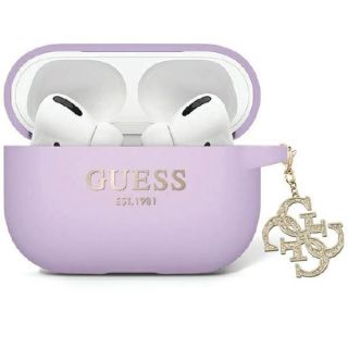 GUESS&nbsp;Guess Guess GUAP2LECG4U case for AirPods Pro 2 cover - purple Liquid Silicone Glitter Triangle Charm