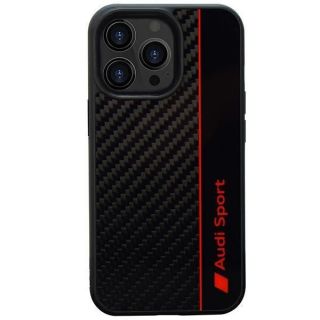 Audi&nbsp;Carbon Fiber Stripe iPhone 13 Pro  /  13 6.1" black / black hardcase AUS-TPUPCIP13P-R8 / D1-BK