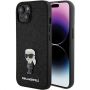 - Karl Karl Fixed Glitter Ikonik Logo Metal Pin case for iPhone 15 black