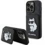 - Karl Karl Saffiano Cardslots and Stand Monogram Choupette Case for iPhone 15 Pro Max Black