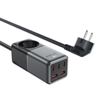 - Acefast Acefast Z2 GaN 75W PD desktop charger 3x USB-C 2x USB-A black and gray melns pelēks