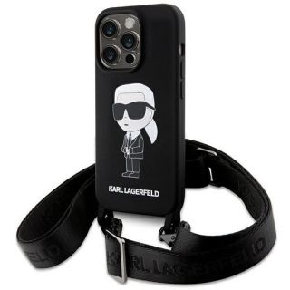 -&nbsp;Karl Lagerfeld Karl Lagerfeld KLHCP15XSCBSKNK iPhone 15 Pro Max 6.7" hardcase black / black Crossbody Silicone Ikonik
