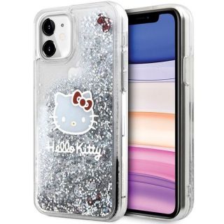 -&nbsp;Hello Kitty Hello Kitty Liquid Glitter Charms Kitty Head Case for iPhone 11  /  Xr Silver