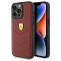 Ferrari Ferrari Ferrari Leather Stitched Lines case for iPhone 15 Pro Max - red