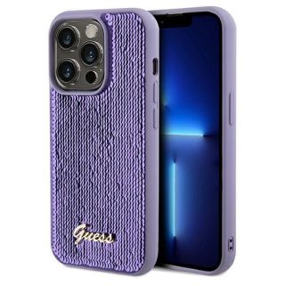 GUESS&nbsp;Guess Guess Sequin Script Metal case for iPhone 14 Pro Max - purple