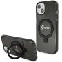 GUESS Guess Guess Ring Stand Script Glitter MagSafe case for iPhone 14  /  15  /  13 - black