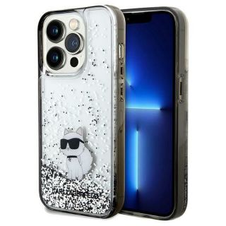 -&nbsp;Karl Karl Liquid Glitter Choupette case for iPhone 14 Pro transparent