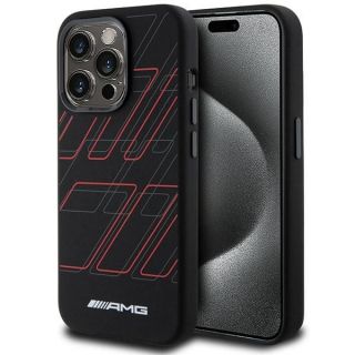 -&nbsp;Mercedes-Benz AMG Silicone Large Rhombuses Pattern MagSafe case for iPhone 15 Pro black