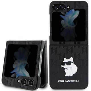-&nbsp;Karl Karl Saffiano Monogram Choupette Pin case for Galaxy Z Flip 5 black