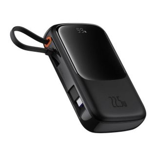 Baseus Baseus Baseus Qpow Pro+ 10000mAh 22.5W powerbank with built-in USB-C cable and display - black melns
