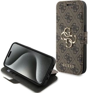 GUESS&nbsp;Guess Guess 4G Metal Logo case for iPhone 15 Pro - brown