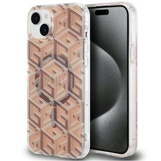GUESS&nbsp;Guess Guess IML GCube MagSafe case for iPhone 15  /  14  /  13 - brown