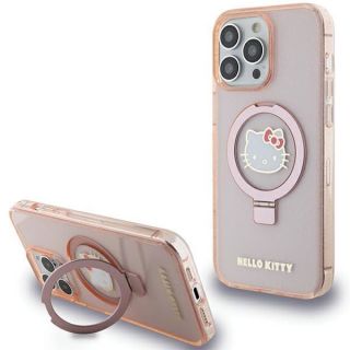 -&nbsp;Hello Kitty Hello Kitty Ring Stand Glitter Electrop Logo MagSafe Case for iPhone 15 Pro Max Pink