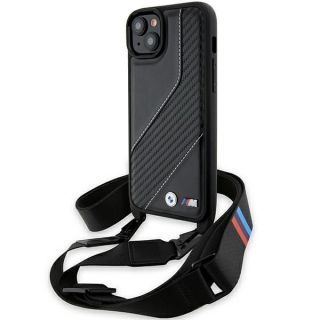 BMW BMW BMW M Edition Carbon Stripe & Strap case for iPhone 15 Plus  /  14 Plus - black