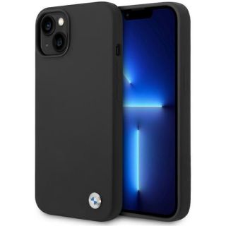 BMW&nbsp;BMW BMW Silicone Metal Logo case for iPhone 15  /  14  /  13 - black