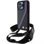 BMW BMW BMW M Edition Carbon Tricolor Lines & Strap case for iPhone 15 Pro Max - black