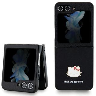 -&nbsp;Hello Kitty Hello Kitty Metal Logo Kitty Head case for Galaxy Z Flip 5 black