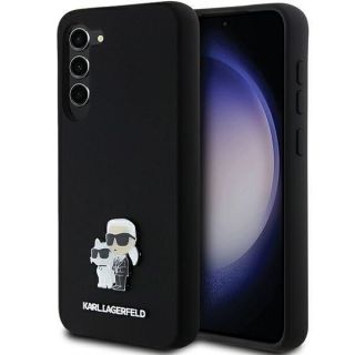 -&nbsp;Karl Karl Silicone Karl&Choupette Metal Pin case for Galaxy S23+ black
