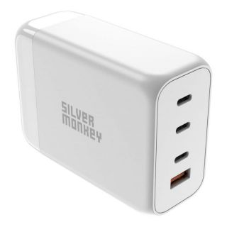 -&nbsp;Silver Monkey Silver Monkey SMA156 200W GaN charger 3x USB-C PD USB-A QC 3.0 with detachable power cable white