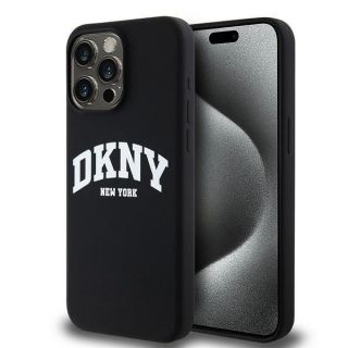 DKNY&nbsp;DKNY DKNY Liquid Silicone White Printed Logo MagSafe case for iPhone 15 Pro Max - black