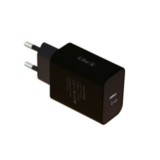 - Type-C Travel Charger ITC02 2.4A Black melns