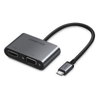 - Ugreen Ugreen CM162 50505 USB-C HDMI  /  VGA  /  USB-A 3.0  /  USB-C PD adapter gray pelēks