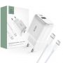 - Tech-Protect White z kablem USB-C USB-A  female  || USB-C  męski