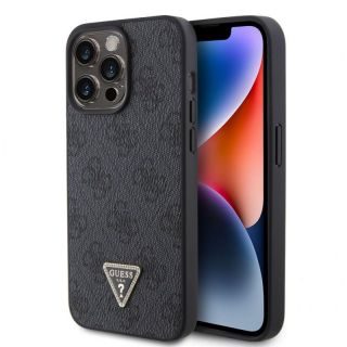 GUESS&nbsp;PU 4G Strass Triangle Metal Logo Case for iPhone 15 Pro Max Black