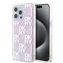 DKNY Liquid Glitter Checkered Pattern Case for iPhone 15 Pro Max Pink