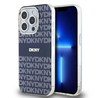 DKNY&nbsp;PC / TPU Repeat Pattern Tonal Stripe Magsafe Case for iPhone 15 Pro Max Blue