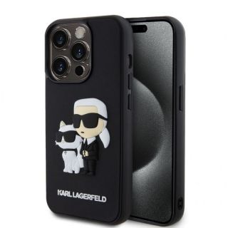 -&nbsp;Karl Lagerfeld - Karl Lagerfeld 3D Rubber Karl and Choupette Case for iPhone 15 Pro Black