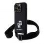 - Karl Lagerfeld - Karl Lagerfeld Saffiano Crossbody Strap Metal Karl and Choupette Case for iPhone 15 Pro Black