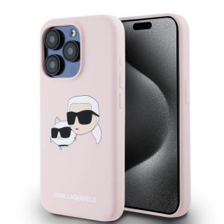 -&nbsp;Karl Lagerfeld - Karl Lagerfeld Liquid Silicone Double Heads MagSafe Case for iPhone 15 Pro Pink