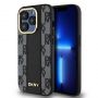 DKNY PU Leather Checkered Pattern Magsafe Case for iPhone 15 Pro Black