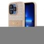 DKNY PU Leather Repeat Pattern Tonal Stripe Case for iPhone 15 Pro Pink