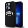 DKNY Liquid Silicone Arch Logo MagSafe Case for iPhone 15 Pro Black
