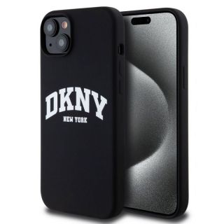 DKNY&nbsp;Liquid Silicone Arch Logo MagSafe Case for iPhone 15 Plus Black