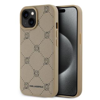 -&nbsp;Karl Lagerfeld Apple Karl Lagerfeld PU Karl Heads Pattern MagSafe Case for iPhone 15 Beige