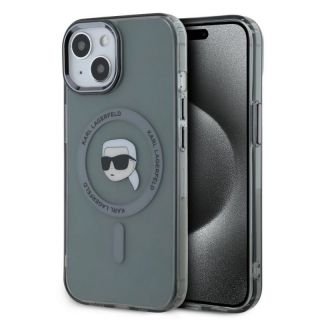 -&nbsp;Karl Lagerfeld - Karl Lagerfeld IML Karl Head Metal Frame MagSafe Case for iPhone 15 Black